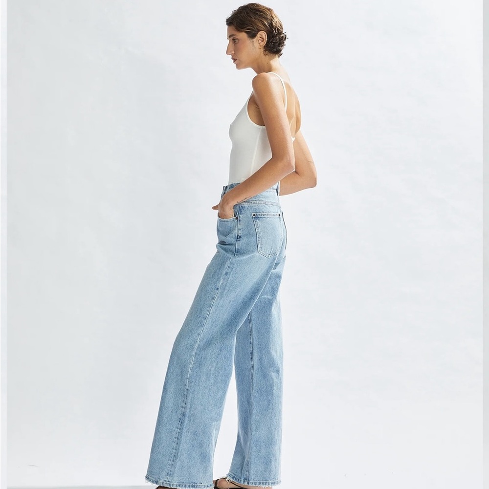 Women's Light Blue Wide Leg Jeans - Picture 3 of 6